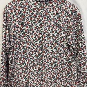 Vintage 90s Cabin Creek Rose Floral Printed Long-Sleeve Turtleneck Made In USA